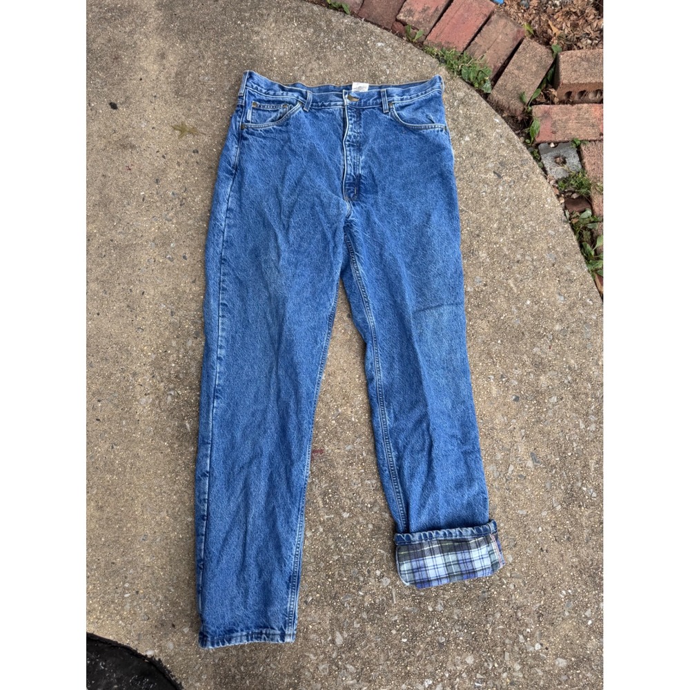 Carhartt B21DST Flannel Lined Dungaree Fit Jeans Blue Denim 38x36 Made in USA